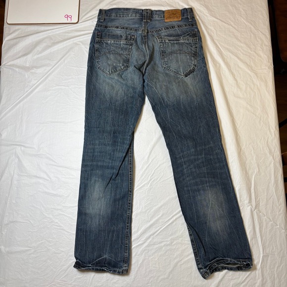 Aeropostale Essex Straight Leg Jeans Mens Size 29 32 Blue Distressed Denim - Picture 5 of 9